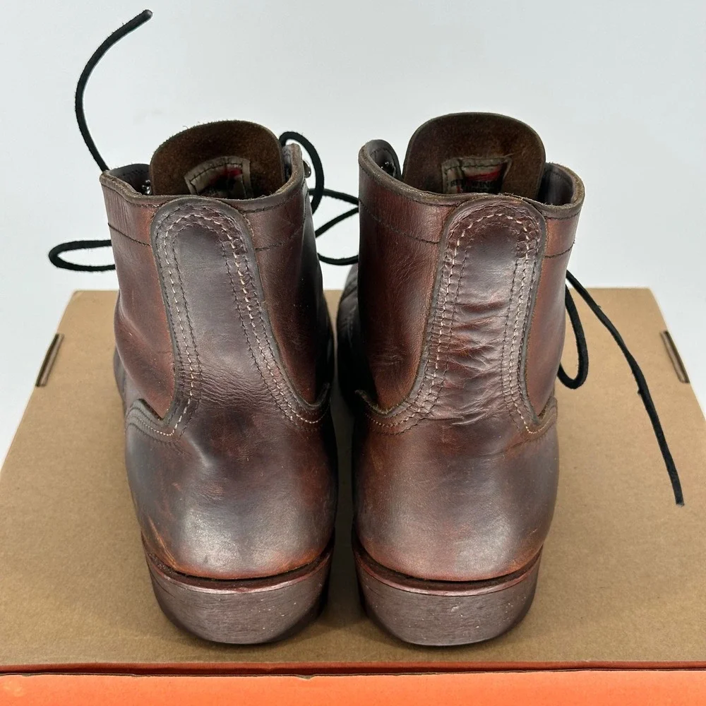 Red Wing Vintage 8111 Iron Ranger Brown Leather Boots USA Made Worn Men's 8.5 D